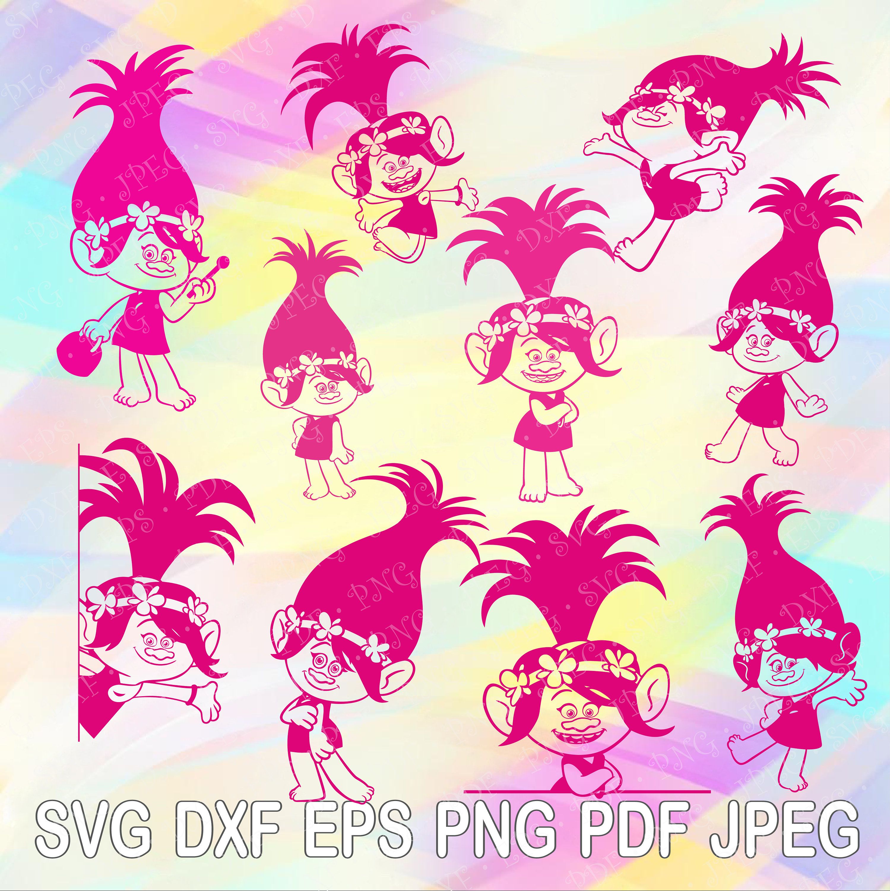 poppy troll svg #997, Download drawings