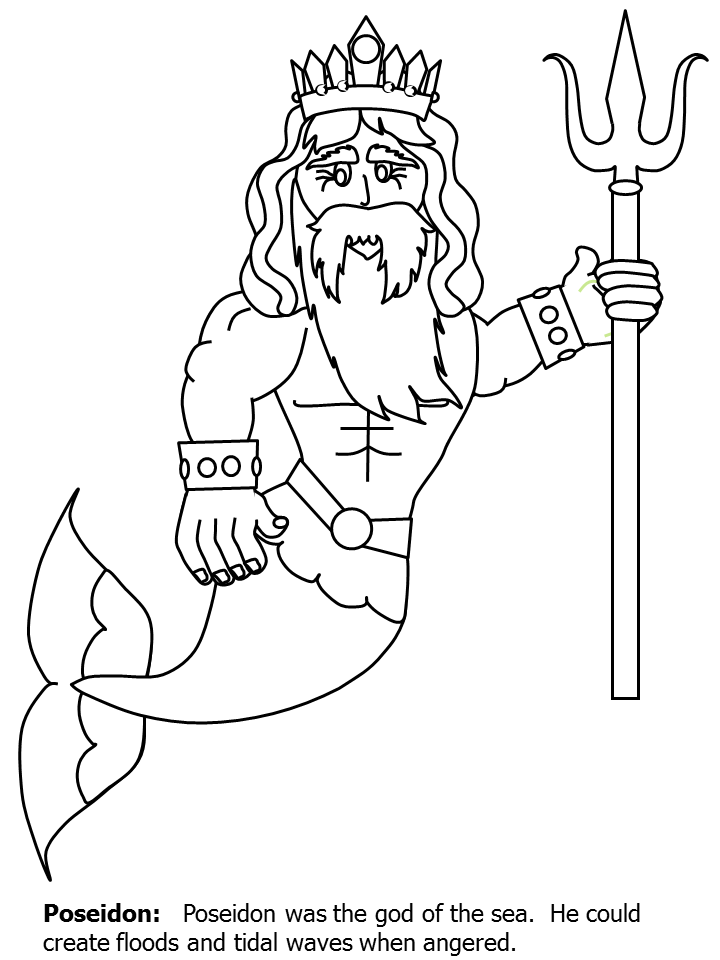 Poseidon coloring #12, Download drawings