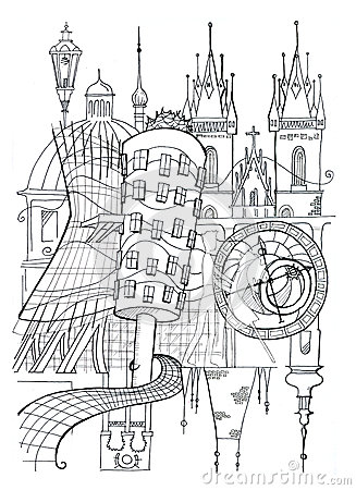 Prague coloring #17, Download drawings