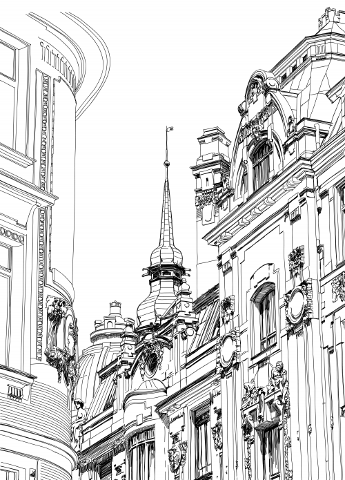 Prague coloring #12, Download drawings
