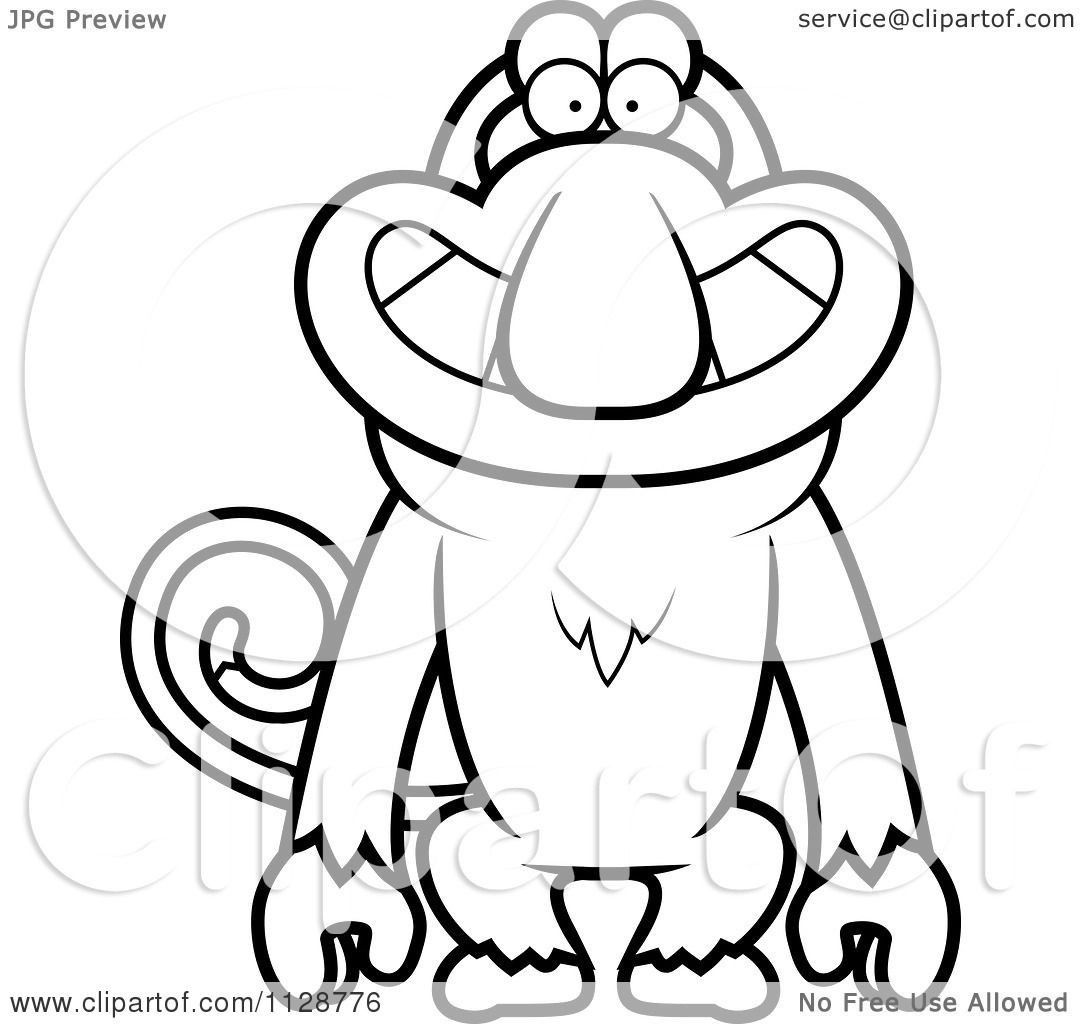 Proboscis Monkey coloring #14, Download drawings