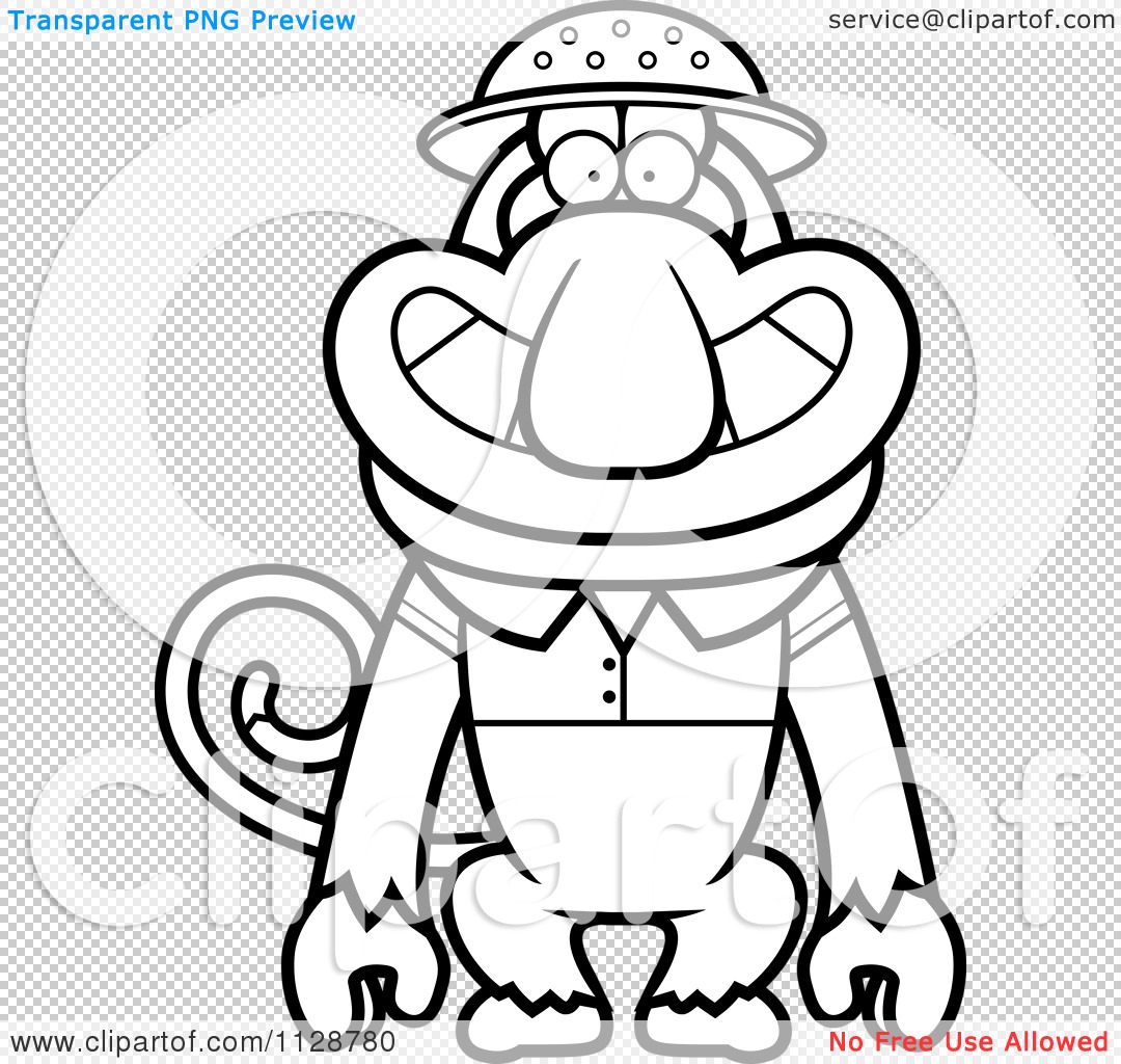 Proboscis Monkey coloring #10, Download drawings
