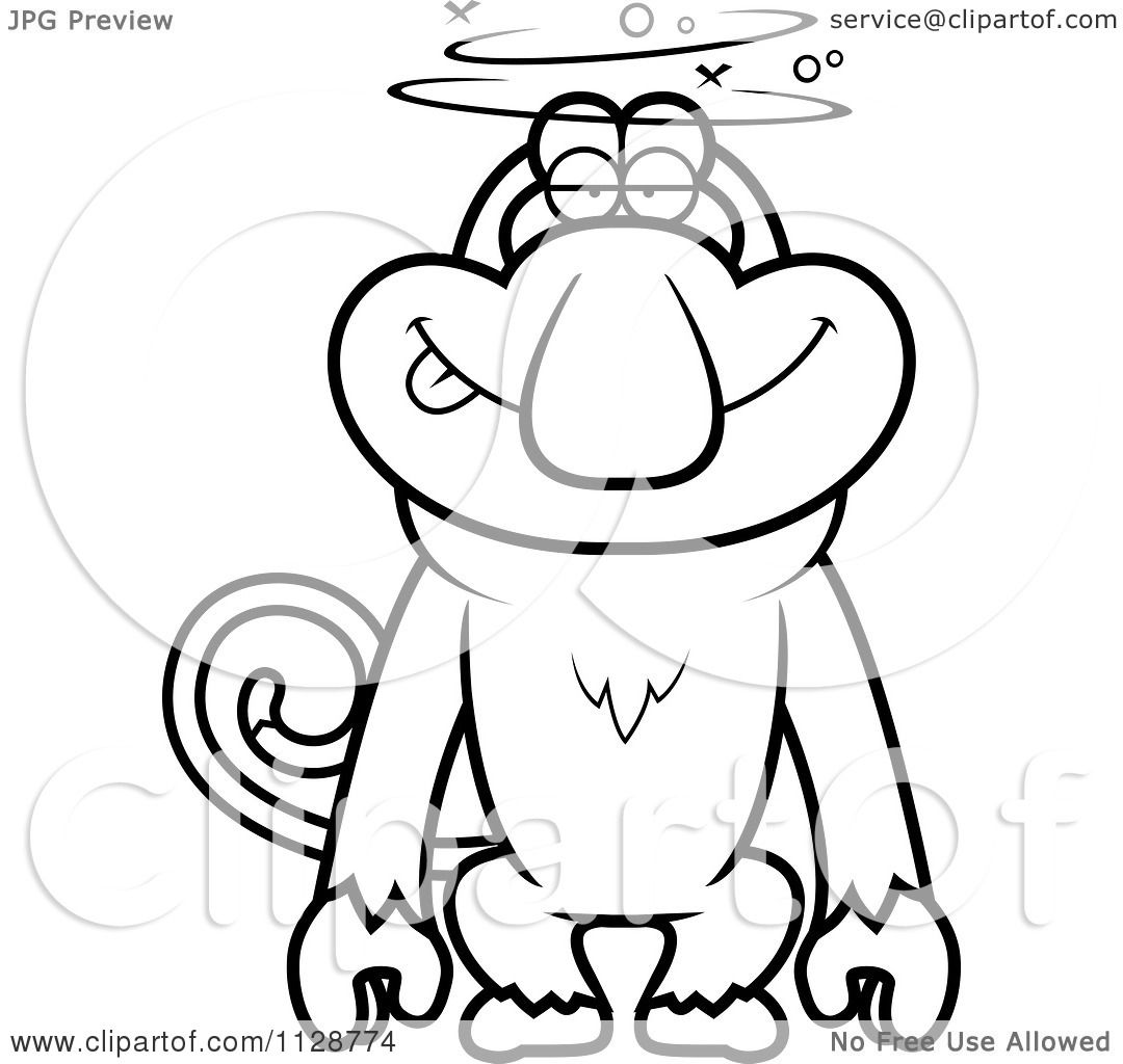 Proboscis Monkey coloring #7, Download drawings