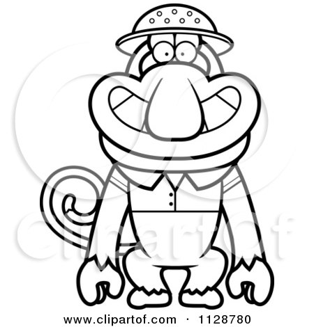 Proboscis Monkey coloring #6, Download drawings