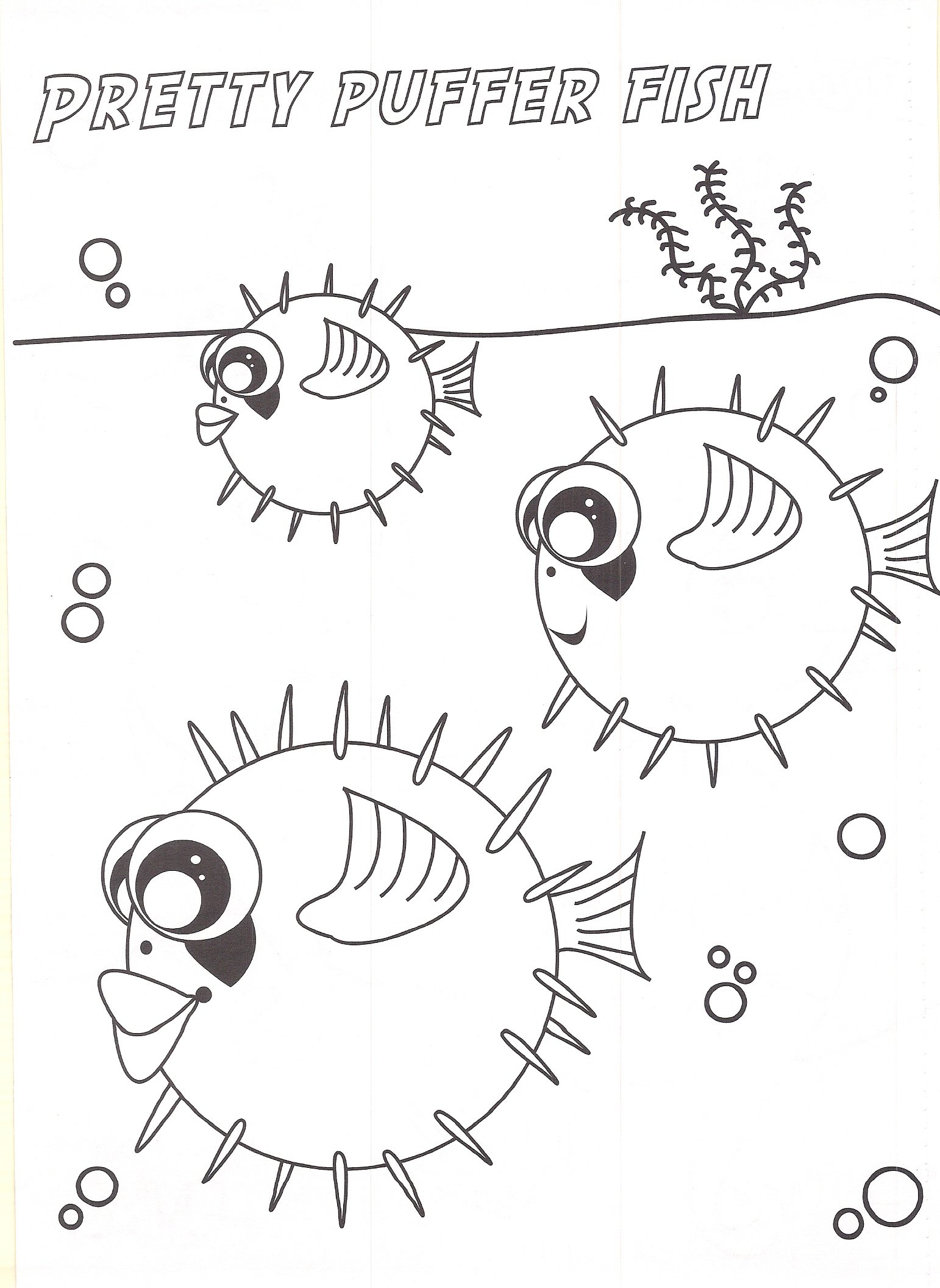 Pufferfish coloring #19, Download drawings