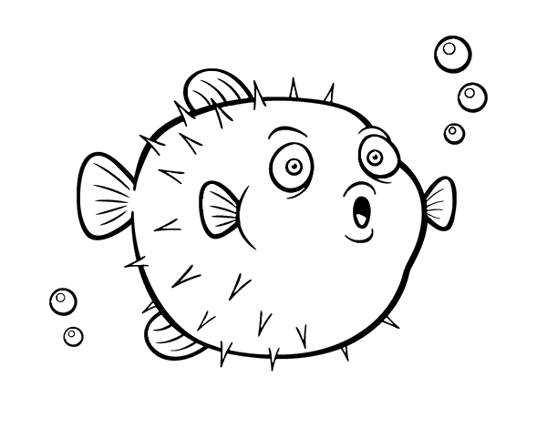 Pufferfish coloring #12, Download drawings
