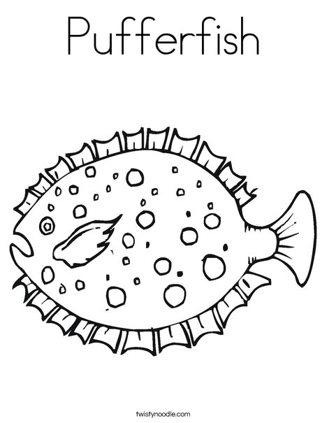 Pufferfish coloring #1, Download drawings