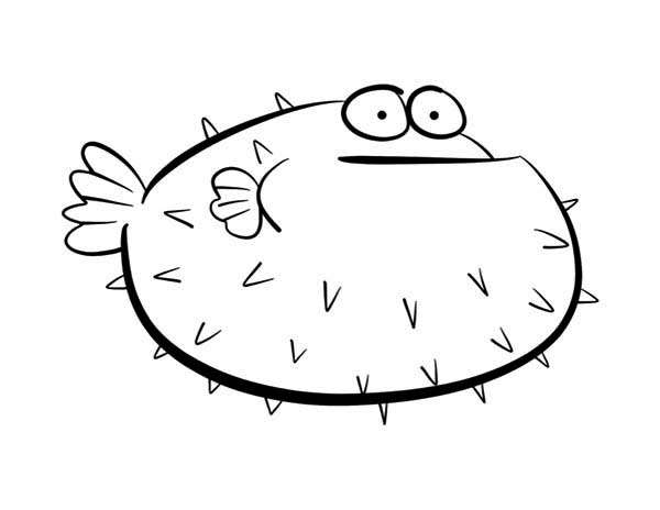 Pufferfish coloring #3, Download drawings
