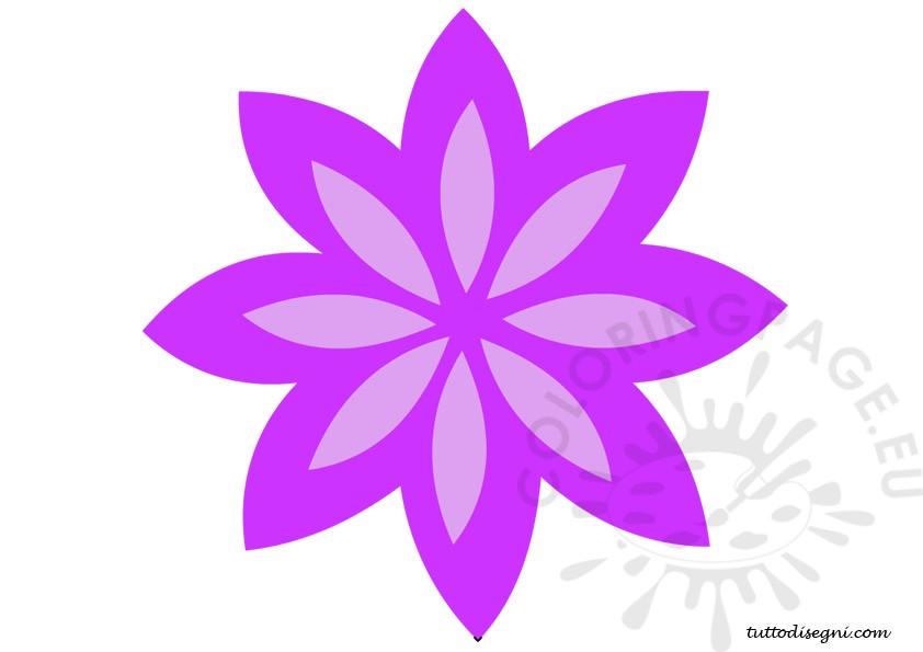 Purple Flower coloring #4, Download drawings