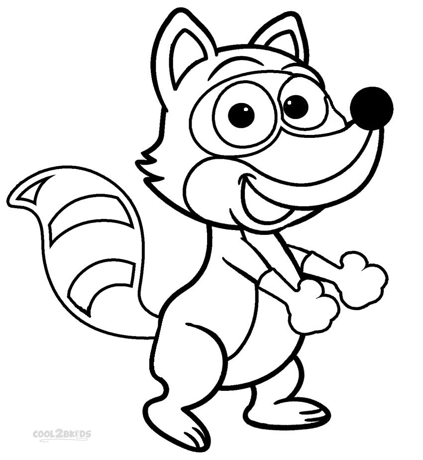 Raccoon coloring #13, Download drawings