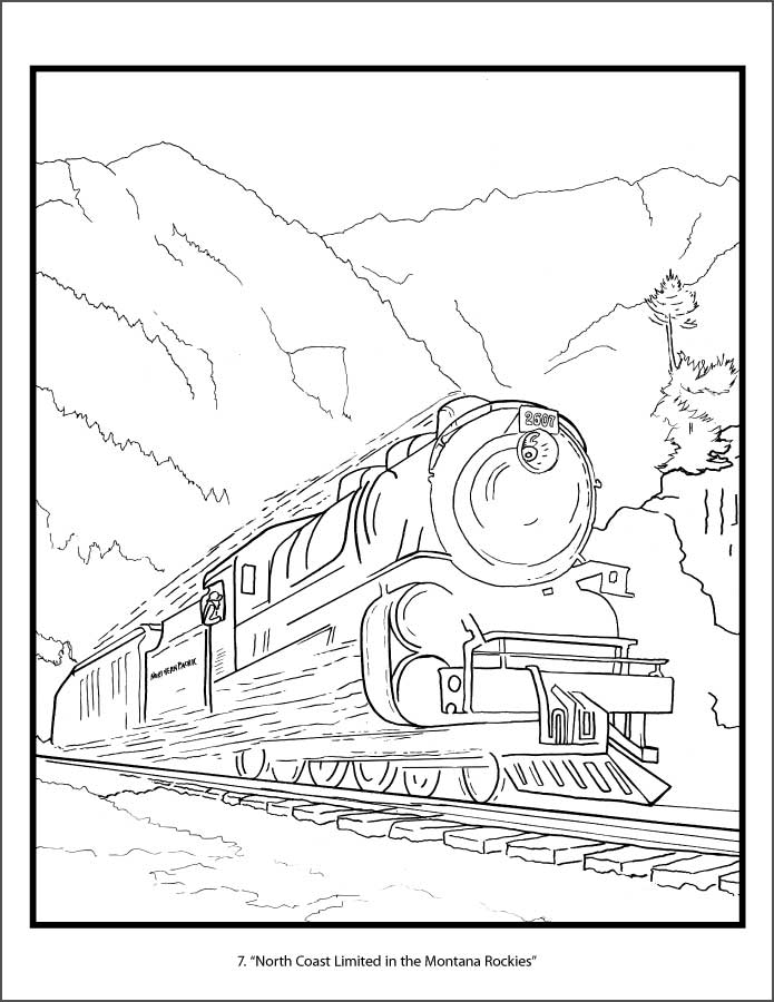 Railroad coloring #9, Download drawings