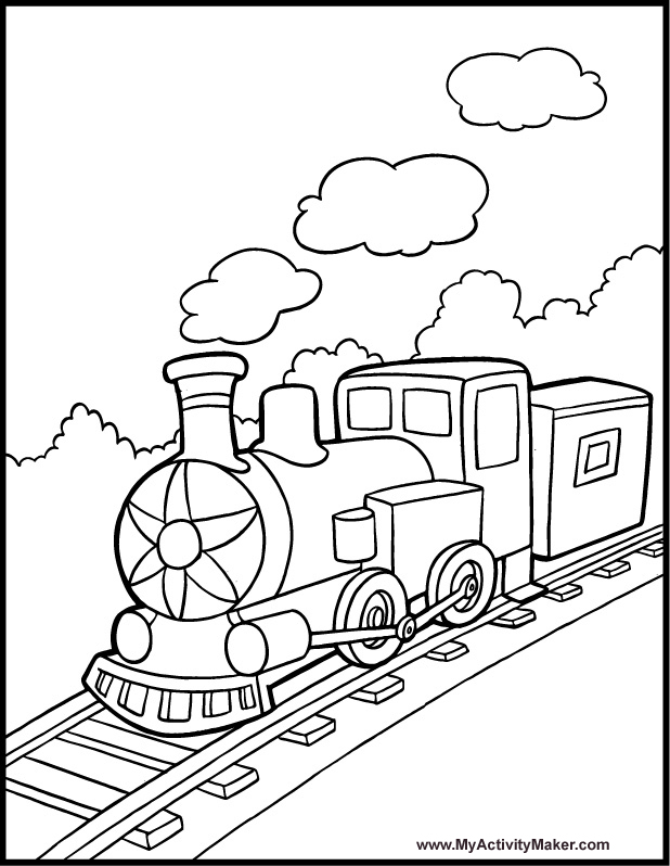 Railroad coloring #7, Download drawings