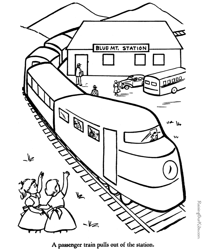 Railroad coloring #19, Download drawings