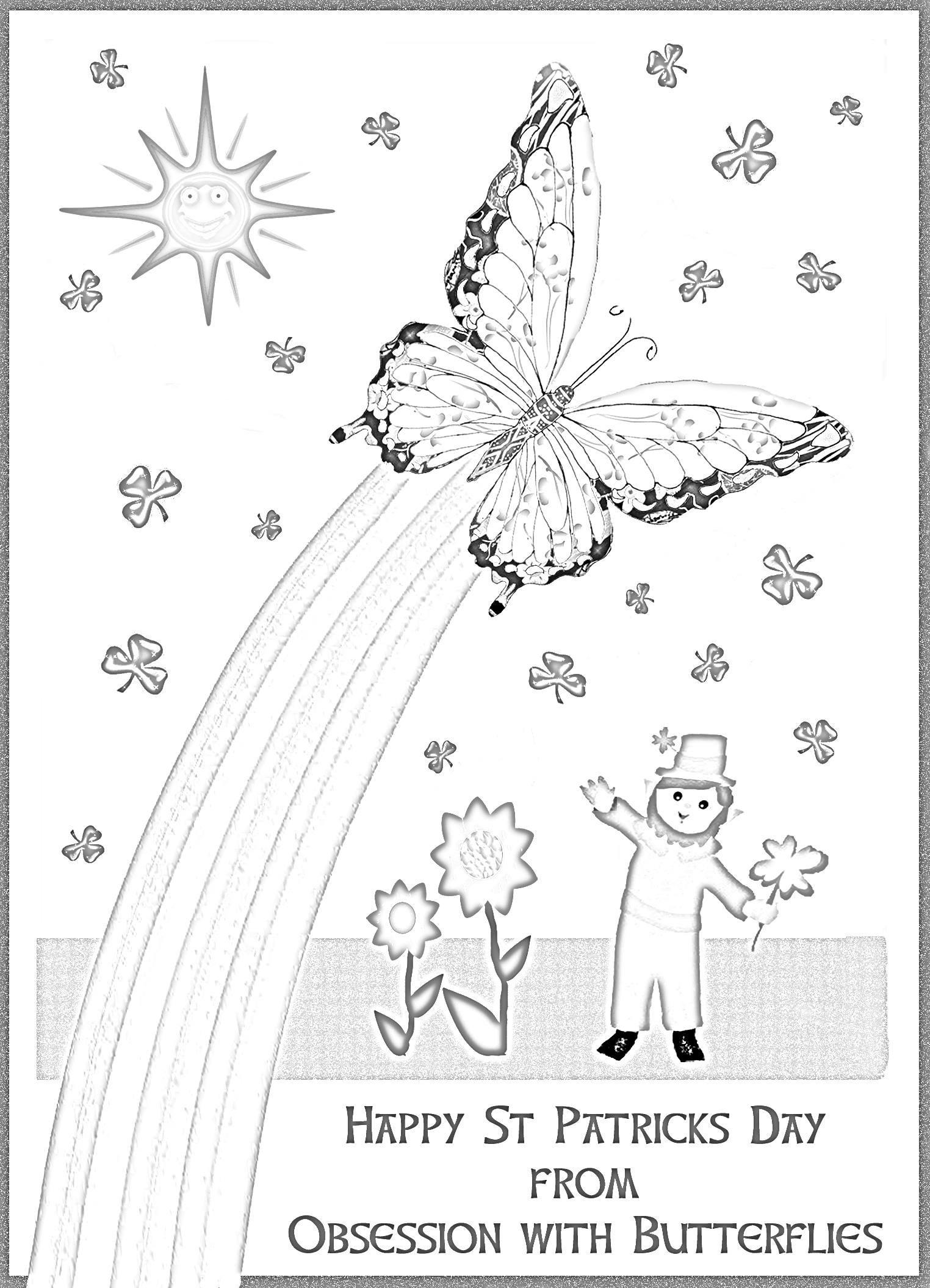Rainbow Butterfly coloring #10, Download drawings
