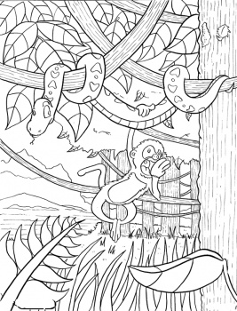 Rainforest coloring #3, Download drawings