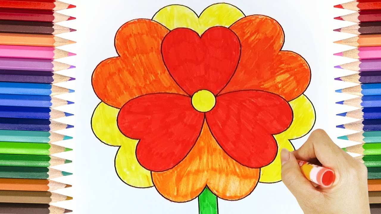 Red Flower coloring #11, Download drawings