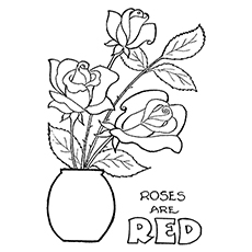 Red Rose coloring #5, Download drawings