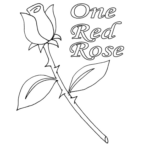 Red Rose coloring #6, Download drawings