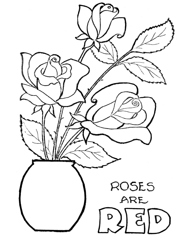 Red Rose coloring #11, Download drawings