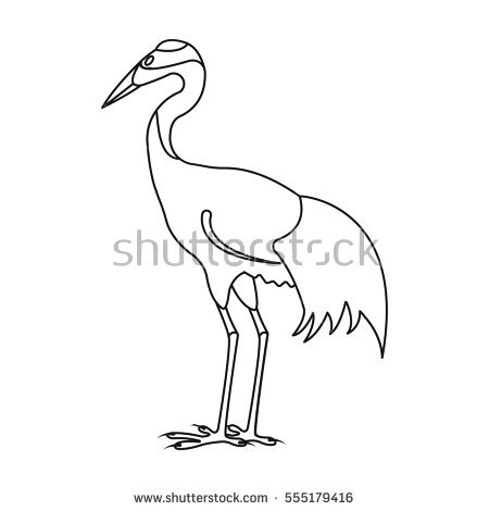 Red-crowned Crane coloring #7, Download drawings