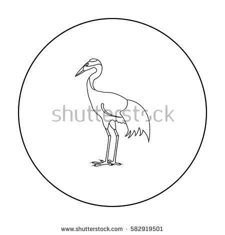 Red-crowned Crane coloring #5, Download drawings