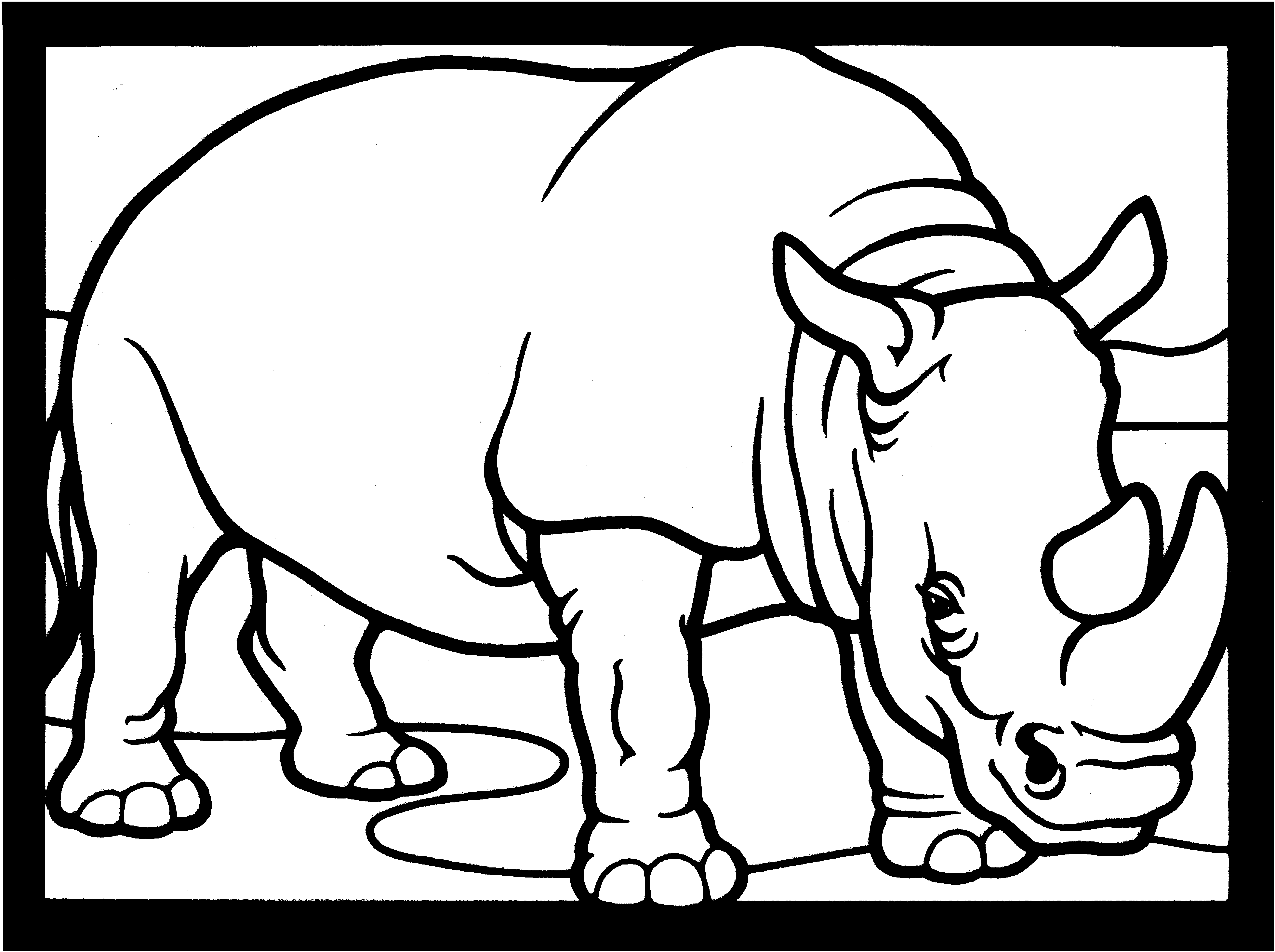 Rhino coloring #7, Download drawings