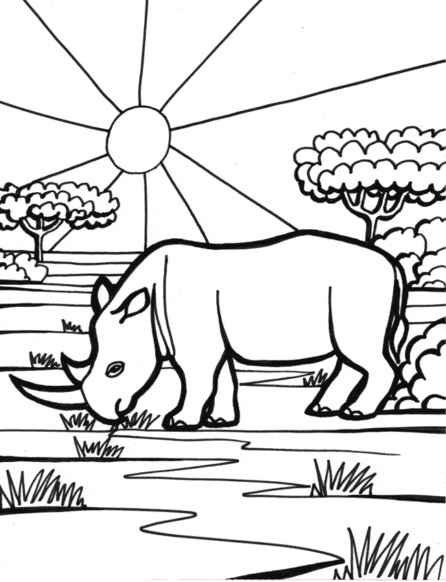 Rhino coloring #8, Download drawings