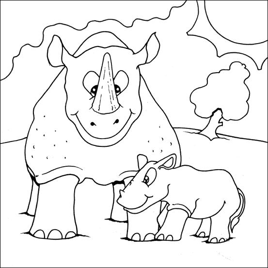 Rhino coloring #10, Download drawings