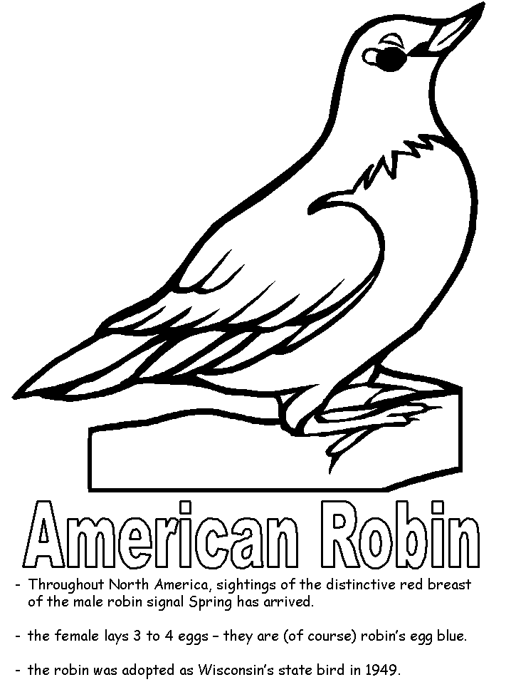 Robin coloring #14, Download drawings