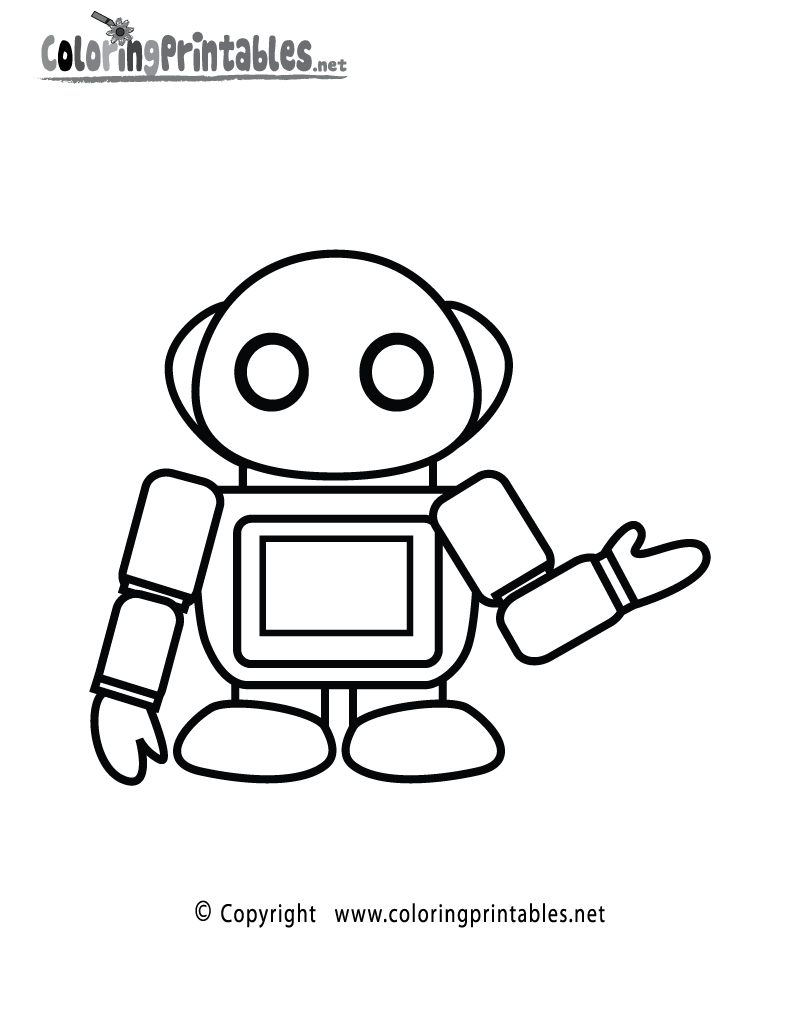 Robot coloring #1, Download drawings