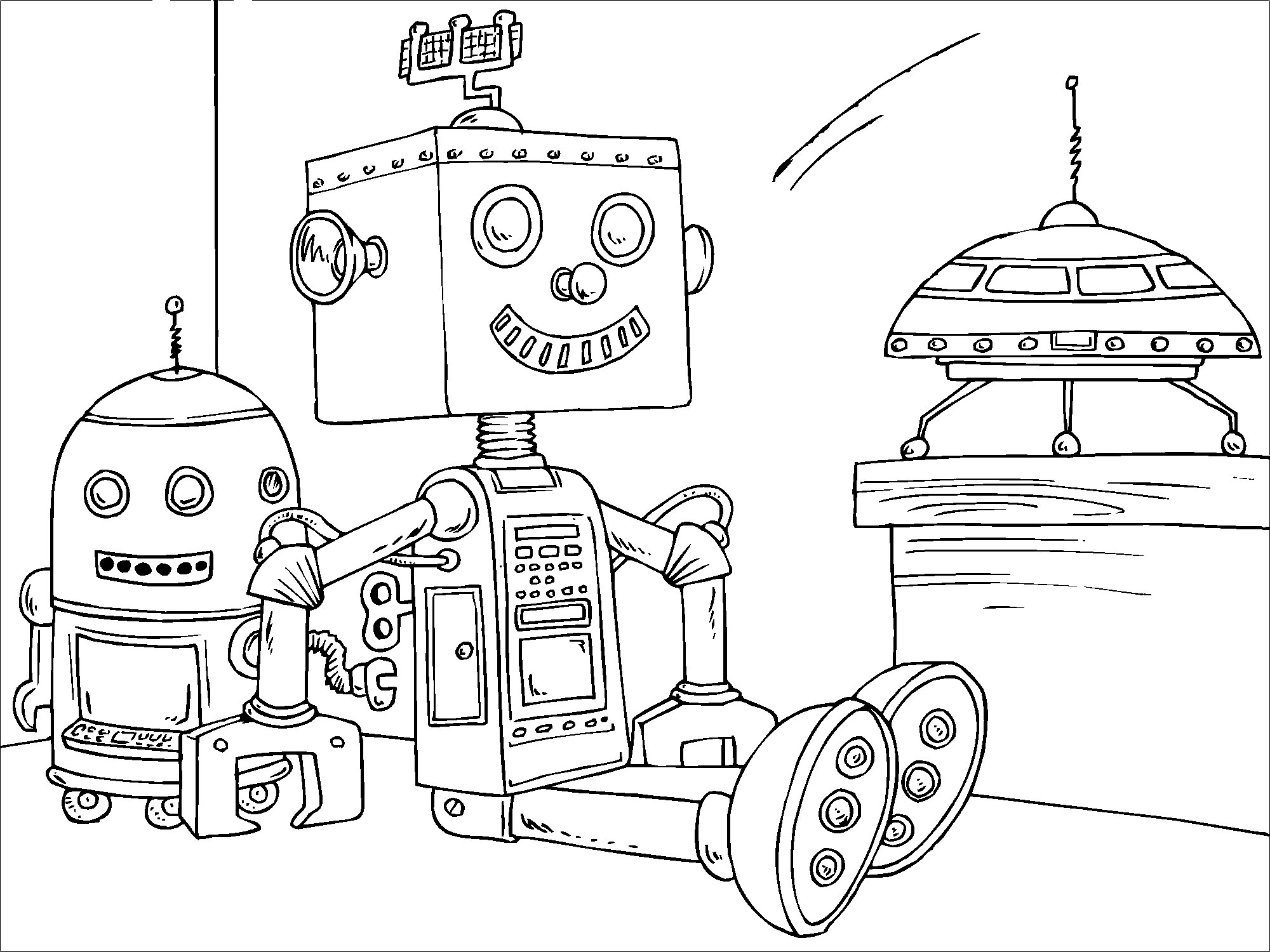 Robot coloring #13, Download drawings