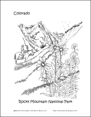 Rocky Mountains coloring #6, Download drawings