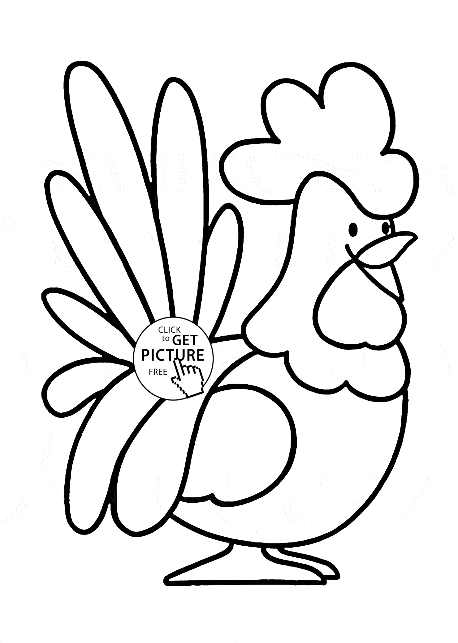 Rooster coloring #2, Download drawings