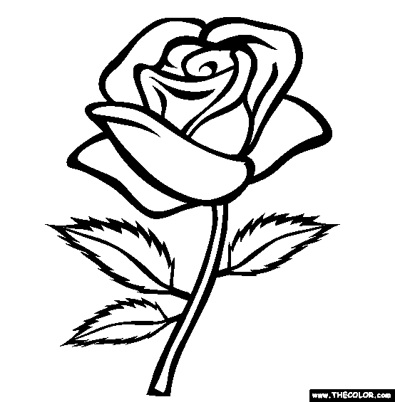 Red Rose coloring #20, Download drawings