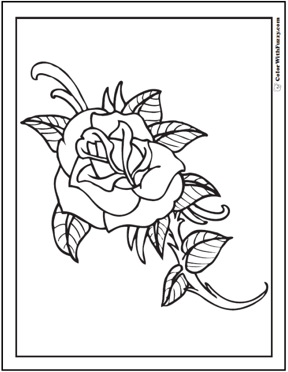 Rosebud coloring #16, Download drawings