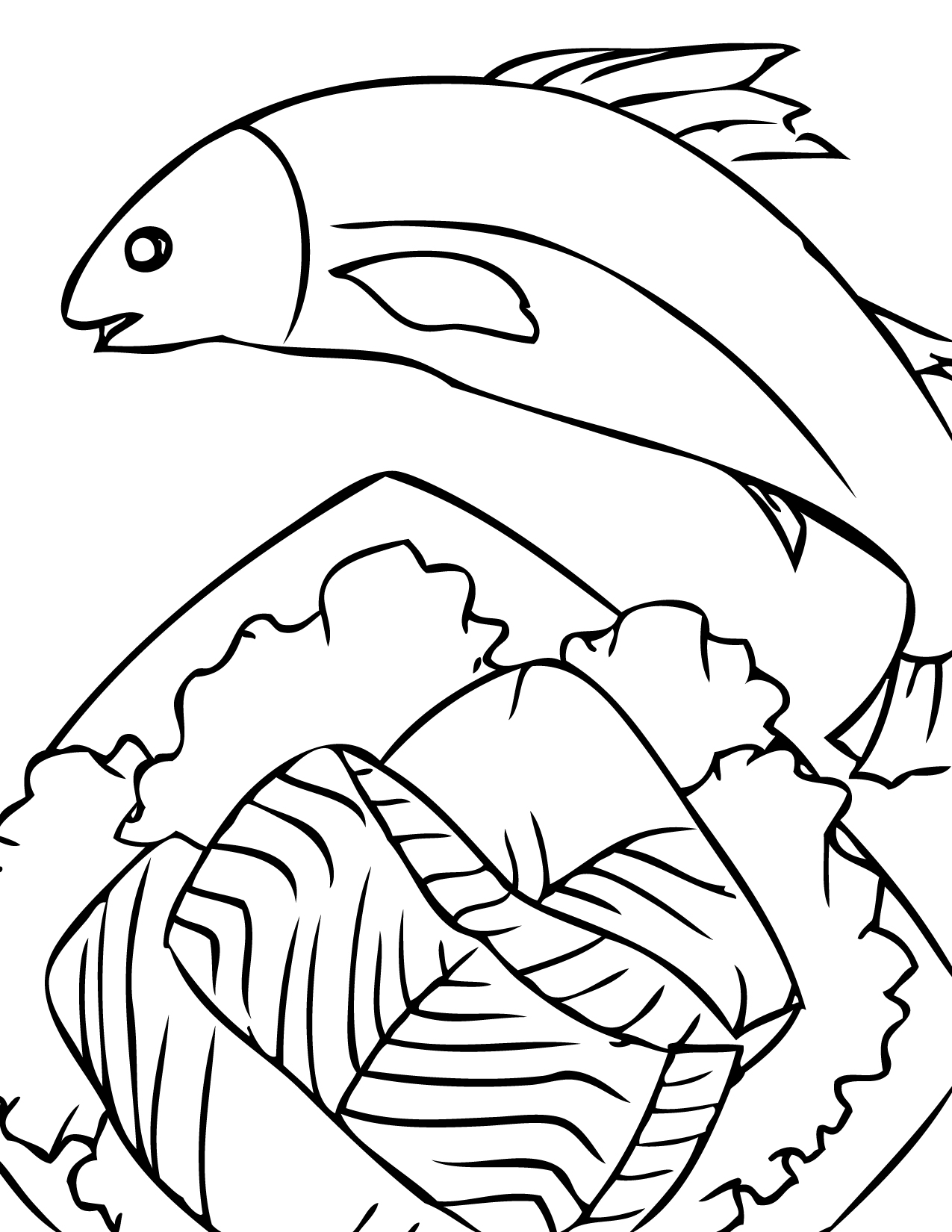 Salmon coloring #1, Download drawings