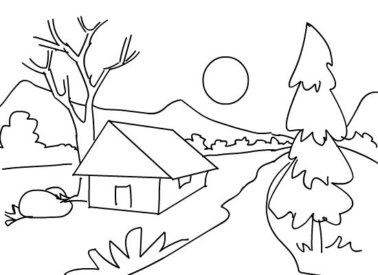 Scenic coloring #18, Download drawings