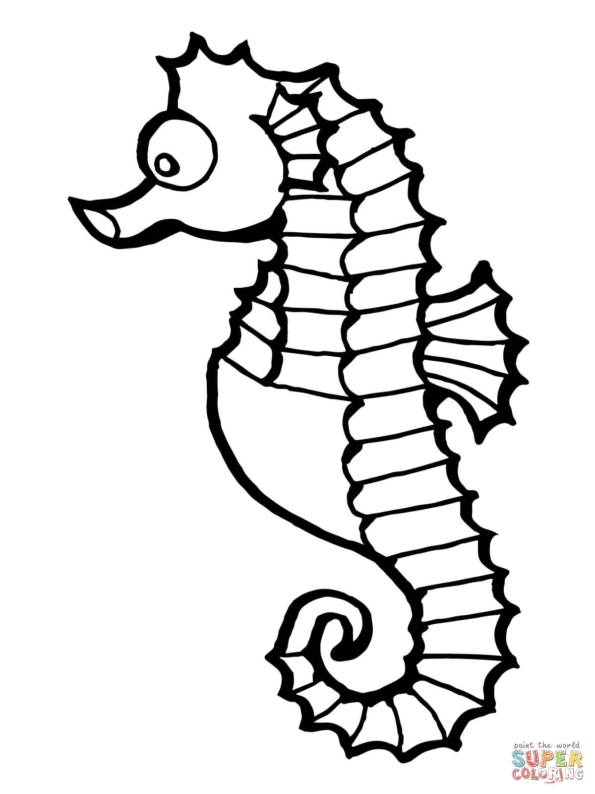 Seahorse coloring #14, Download drawings