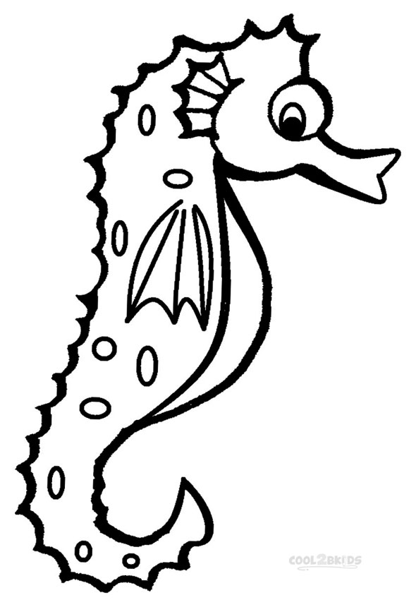 Seahorse coloring #12, Download drawings
