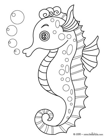 Seahorse coloring #19, Download drawings