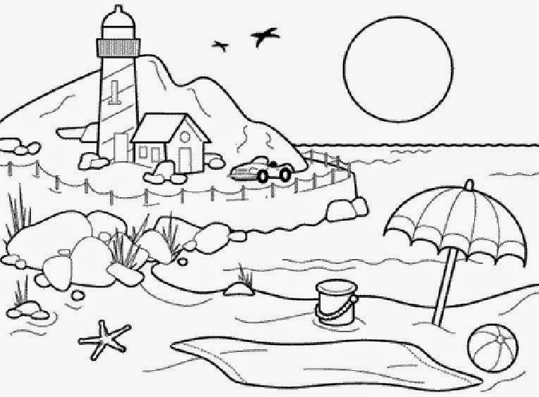 Seashore coloring #1, Download drawings