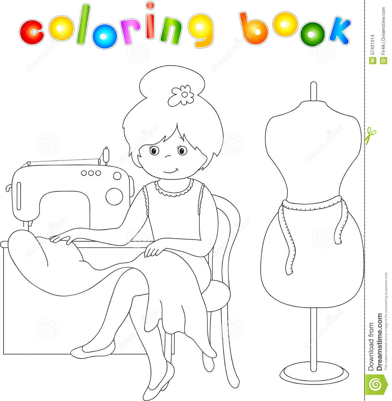 Sewing Machine coloring #4, Download drawings