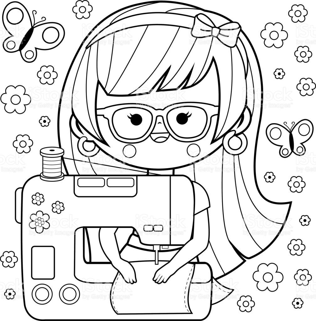 Sewing Machine coloring #7, Download drawings