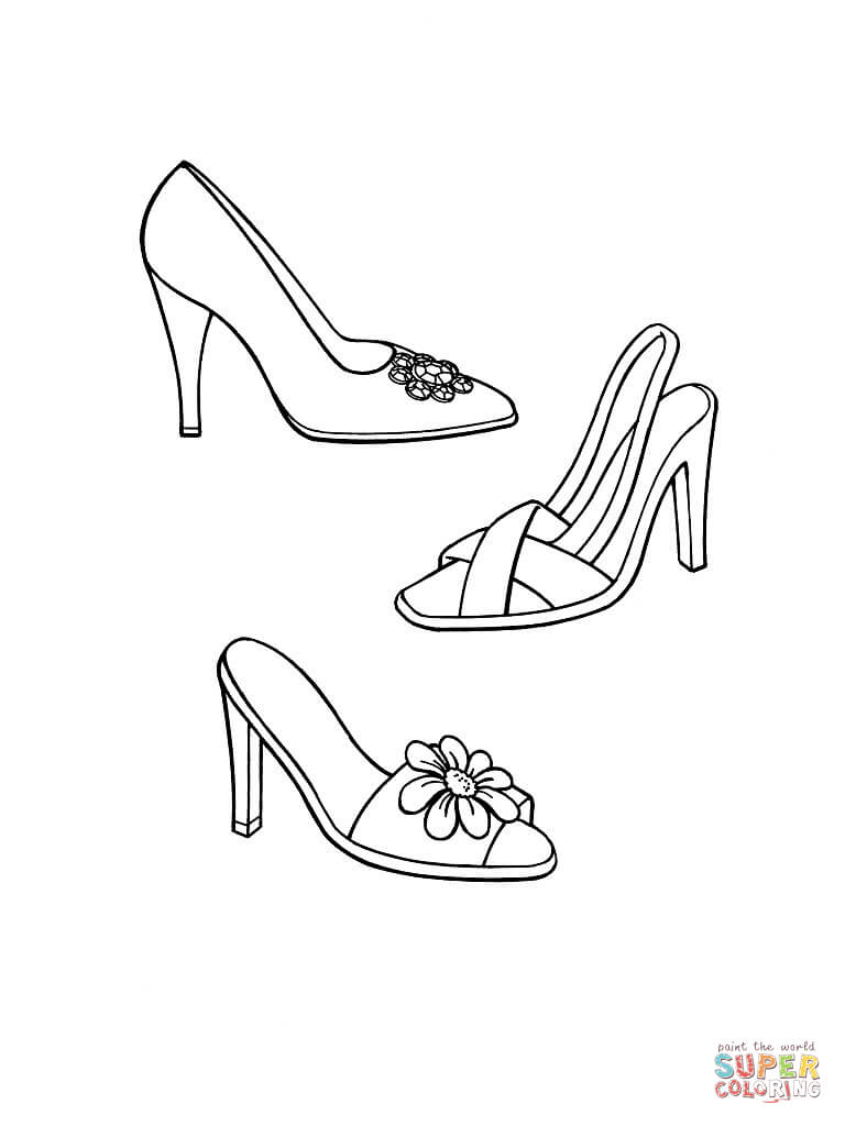Shoe coloring #2, Download drawings