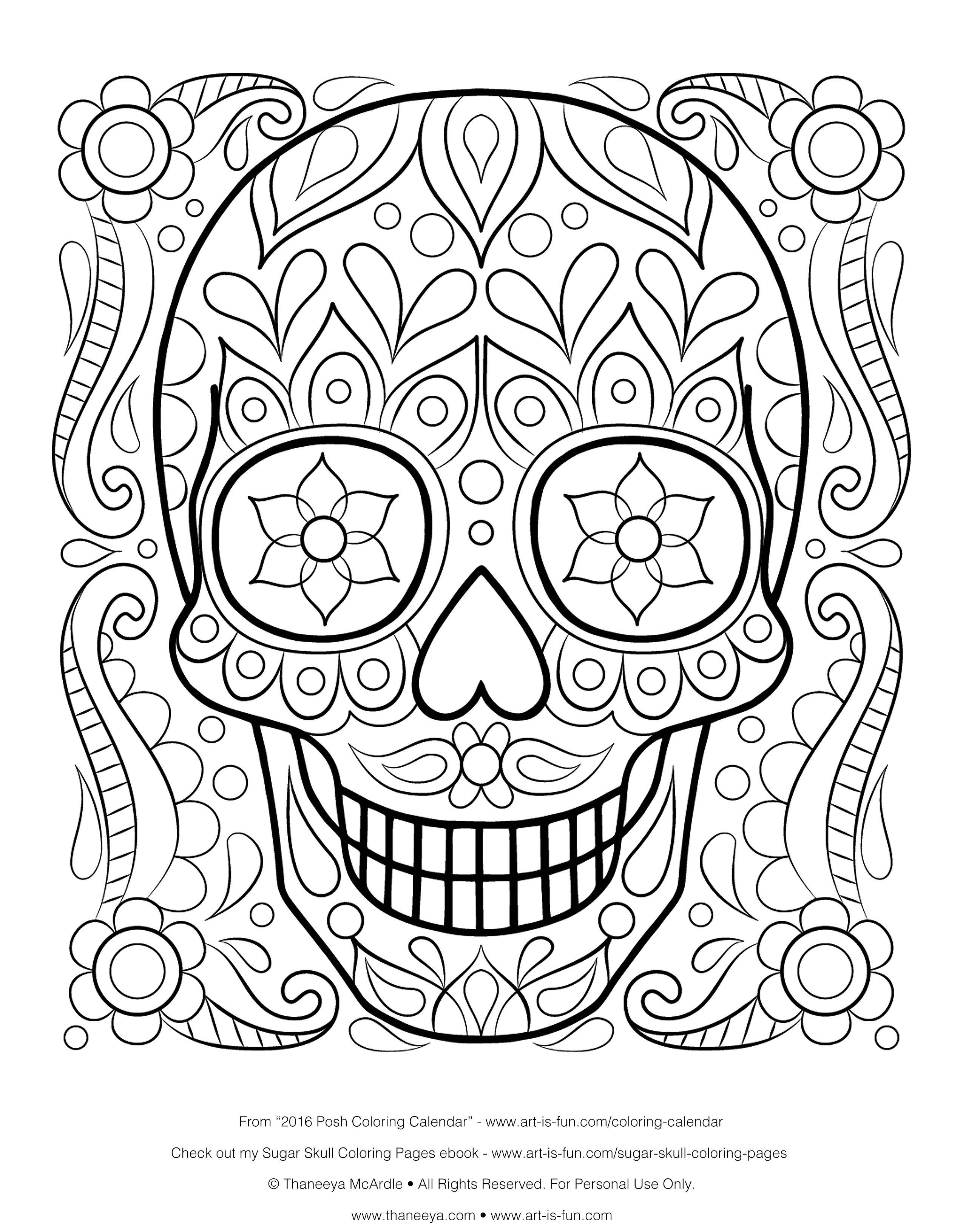 Skull coloring #6, Download drawings