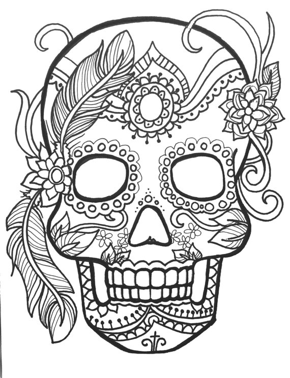 Skull coloring #7, Download drawings