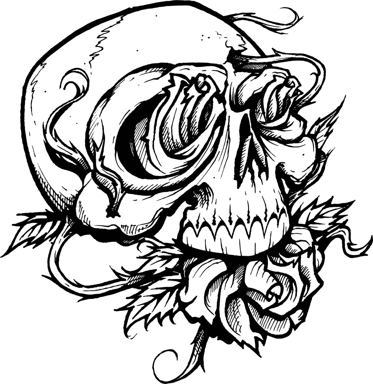 Skull coloring #1, Download drawings