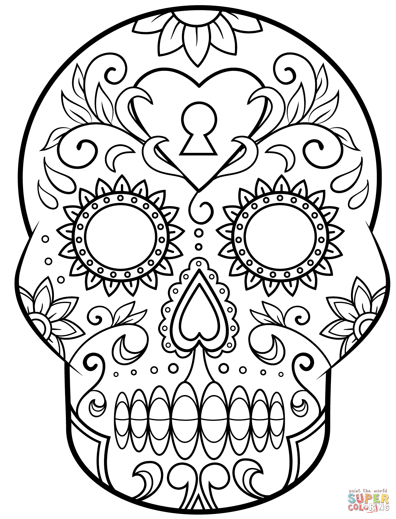 Skull coloring #10, Download drawings