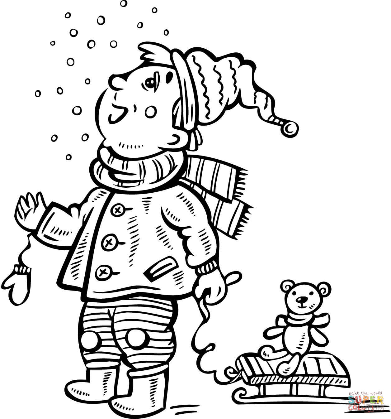 Snow coloring #7, Download drawings