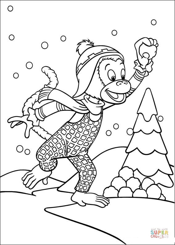 Snow Monkey coloring #9, Download drawings